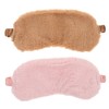 SAFIGLE 2pcs Fluffy Plush Eye Mask Soft Sleeping Blindfold for