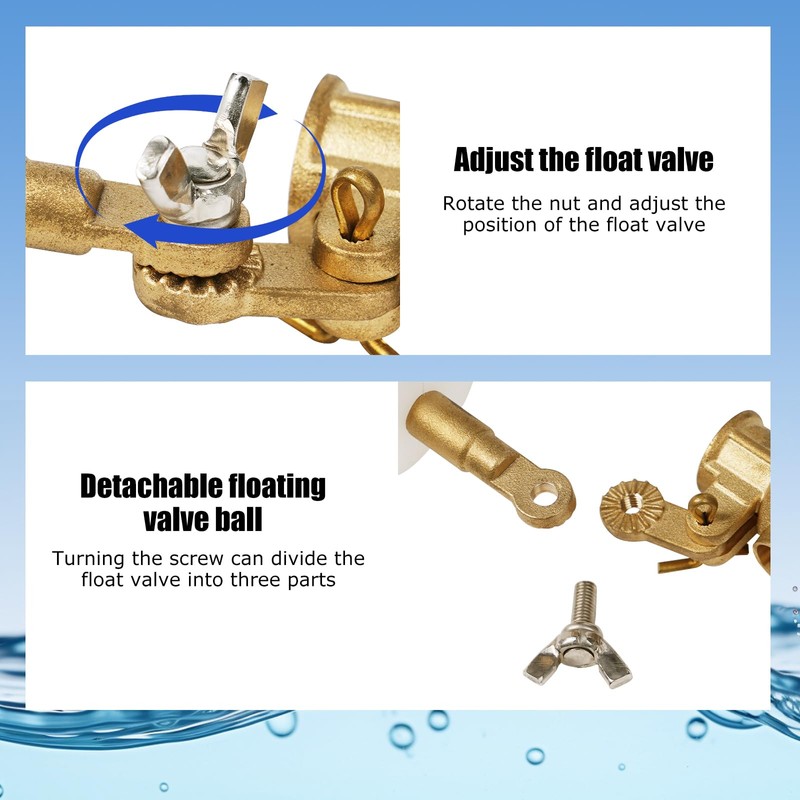 MOGOULUA 1/2 Inch Brass Float Valve with 300 cm PTFE