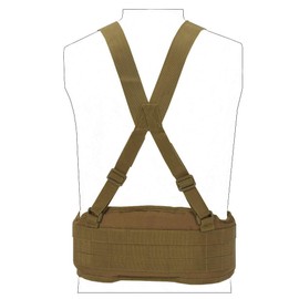 SINAIRSOFT Tactical Waist Belt with X-Shaped Suspenders Free Straps Airsoft Combat Padded Molle Belt (Coyote Brown)