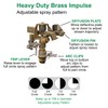 Post-Mount Sprinkler with Brass Impulse Head – Adjustable Watering Patterns,