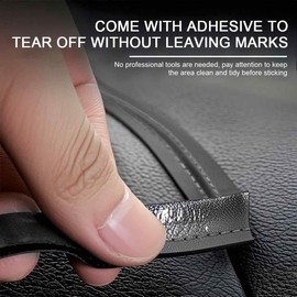 JEYORZY Auto Innenverkleidung Streifen, Auto Zierleisten, Auto Innenraum Line Universal Flexible Strip Trim, Flexible DIY Lederstreifen, 2M-Schwarz