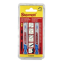 Starrett Metal Cutting Jigsaw Blades - 2 Pack CTU224-2 Unified Shank Carbide Tipped Stainless Steel Cutting Blade Set - Compatible With Bosch Dewalt Hitachi Festool Milwaukee