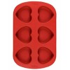 Wilton Mini Heart Silicone Red Valentines Day Mold 6 Cavities