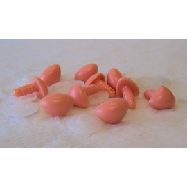 Sassy Bears 12mm Flesh D-Type Safety Noses (10 noses) for Bears Dolls Puppets Crafts