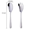 Large 12" Salad Servers Set Serving Spoon Spork 18/10 Stainless