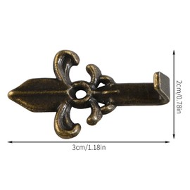 dophee 10Pcs Vintage Wall Mounted Hanging Hooks, Decorative Key Hooks Hangers with Screws for Towel Coat Bag Hat Handbag Clothes, 30x20mm/1.18"x0.78"