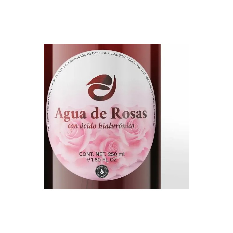 Agua De Rosas Con Acido Hialurónico 250ml Fitomex