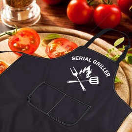 CENWA Grilling BBQ Apron Funny Grill Apron with Pocket Adjustable Cooking Apron BBQ Smoker Grill Gift (Serial Griller apron EU)