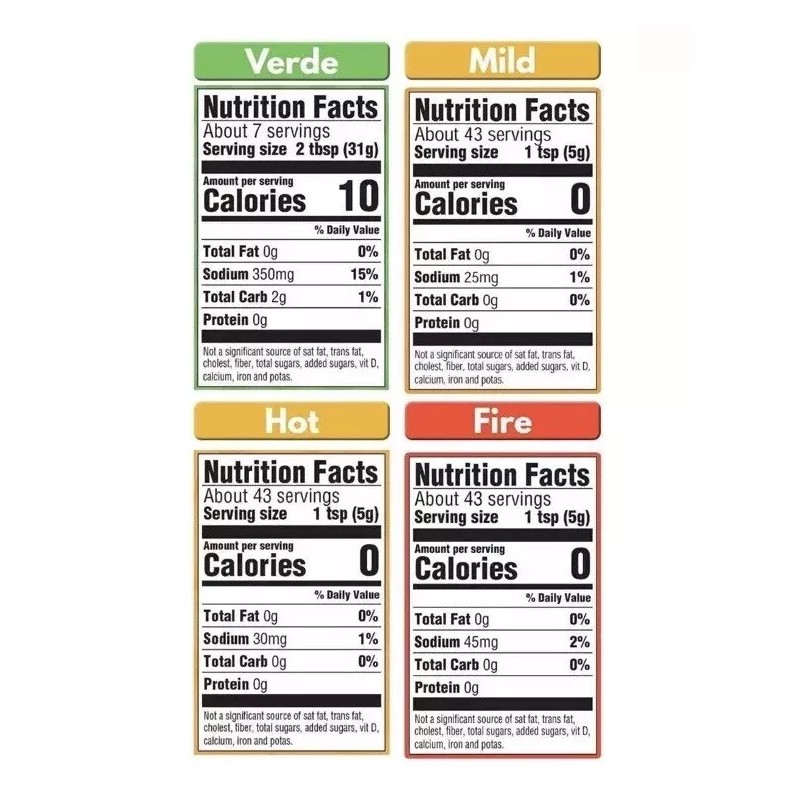Taco Bell Sauces Variety 4 Pack 7.5oz Bottles Fire Hot