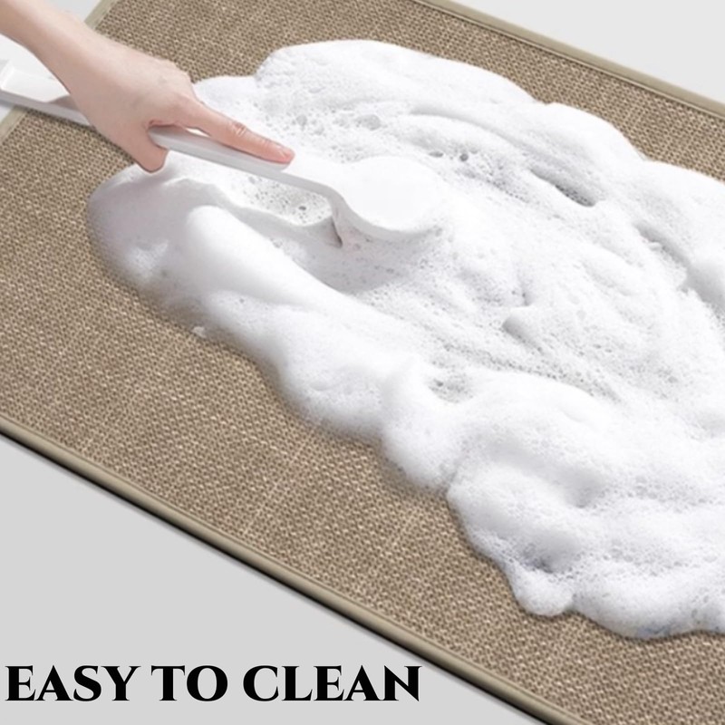 Non-Slip Corner Shower Mats,Semi-Circular Bath Mat, Curved Bath Rug, Washable