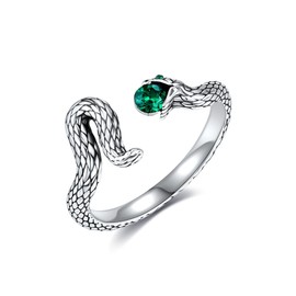 VENACOLY Snake Ring 925 Sterling Silver Open Ring Snake Mother's Day Jewellery for Women Mum