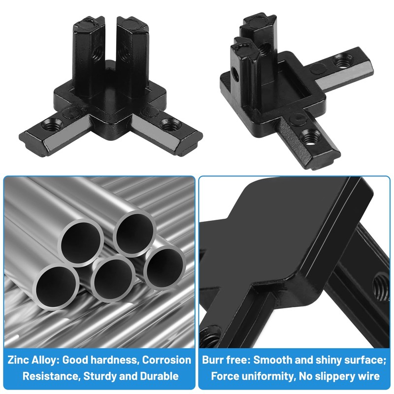 LALAGO 4 x Corner Connectors, 3-Way Profile Connectors, 20 x