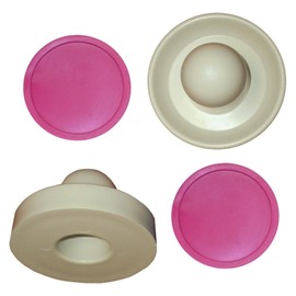 2 Arcade Commercial Hockey Goalie Mallets w/ 2 Large 3.25 Inch Pink Air Pucks