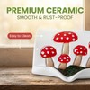 Mushroom Ceramic Soap Dish Scroll Shape Soap Holder with Self-Draining