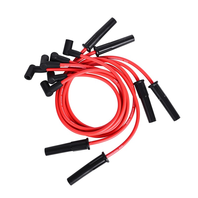 RLP Silicone Spark Plug Wires Set 8.0mm Red Replacement for