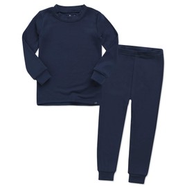 VAENAIT BABY 6M-12Y - Conjunto de 2 piezas de pijama para niños pequeños y niñas, suave, cómodo, modal Tencel sólido raglán, A05-azul marino, 2 Años