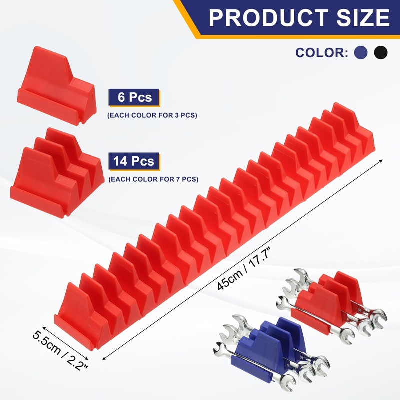 PATIKIL 46pcs Magnetic Wrench Organizer for Tool Box, Magnetic Modular