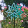 Viveta Metal Wind Spinners,53.5" Kinetic Wind Sculptures,Green Garden Pinwheels Double