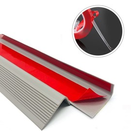 LeongLzt 48 Inch Stair Nosing，Shaped Stair Edge Protector Vinyl Stair Edging Self-Adhesive Rubber Stair Nosing Stair Nose Molding, Non-Slip Stair Tread Stair Trim for Indoor & Outdoor Stair Use