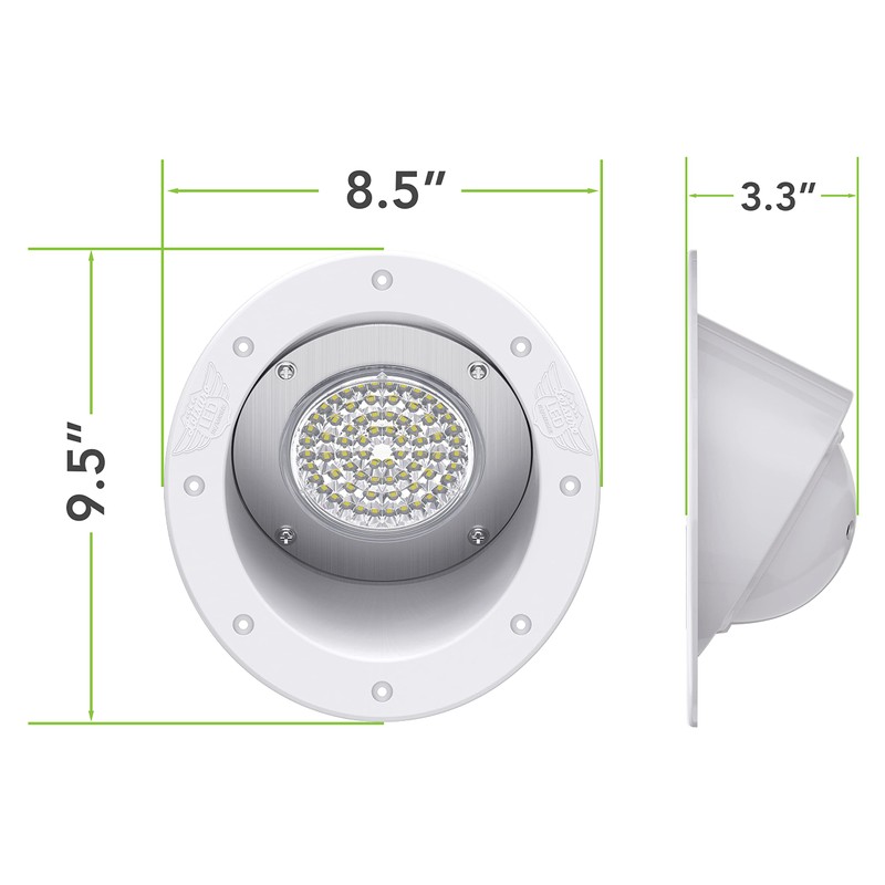 Leisure LED RV Exterior Round Flood Porch Utility Light -