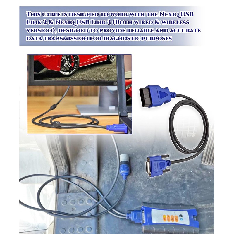BTROVIA 16 Pin OBD2 Cable Adapter Fits for Nexiq USB