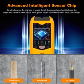 KUUAUX Stud Finder Wall Scanner, 5 in 1 Stud Detector with Smart Microprocessor Chip and HD LCD Display, Beam Finders for Center and Edge of Wood, AC Wire, Joist, Metal and Pipe, Tool Gifts for Men