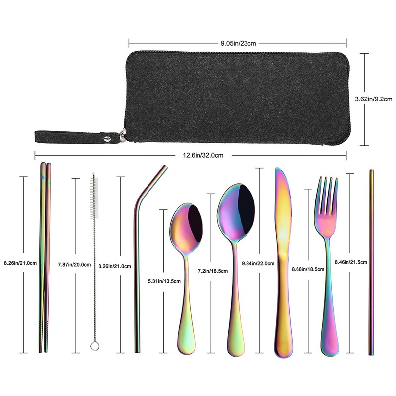 VANDBAO Camping Utensils Set, Portable Travel Utensils with Case for