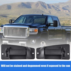 Pzeelbe Door Handle Rear Left Driver and Right Passgenger Side Compatible with 1999-2007 Silverado GMC Sierra 1500 2500 3500 Pickup Truck Extended Cab OE# 15758172, 15758171(2pcs)