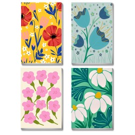 UNIQUORS 4 Pack Framed Paint by Numbers Kit for Adults Beginner, Easy Flower Kids Paint by Number on Canvas, DIY Oil Painting Acrylic Paints for Gift Home Wall Decor 8X12 Inch