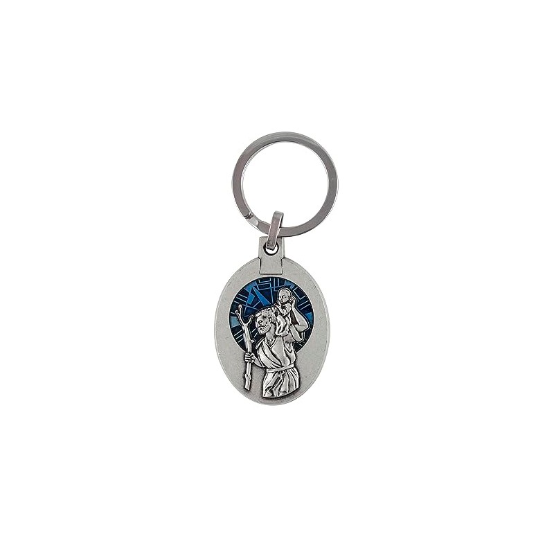 NKlaus Keyring Saint Christopher Red or Blue God Protect You