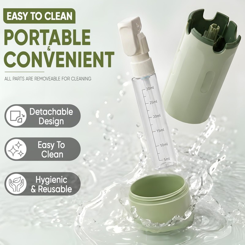 Dispenser da Viaggio 4 in 1, con Etichetta e Imbuto,