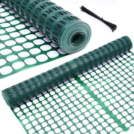 Plastic Garden Fence Animal Barrier: Ohuhu 4x50 FT/7.5LBs Heavy Duty Reusable Netting Safety Fences Roll with Zip Ties, Durable Temporary Pool Fence Snow Fencing for Deer Rabbit Chicken Dog Poultry