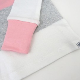 HonestBaby 2-Piece Pajamas Sleepwear PJs 100% Organic Cotton for Baby, Toddler, Kids, Girl, Jumbo Stripe Petal Pink, 4T