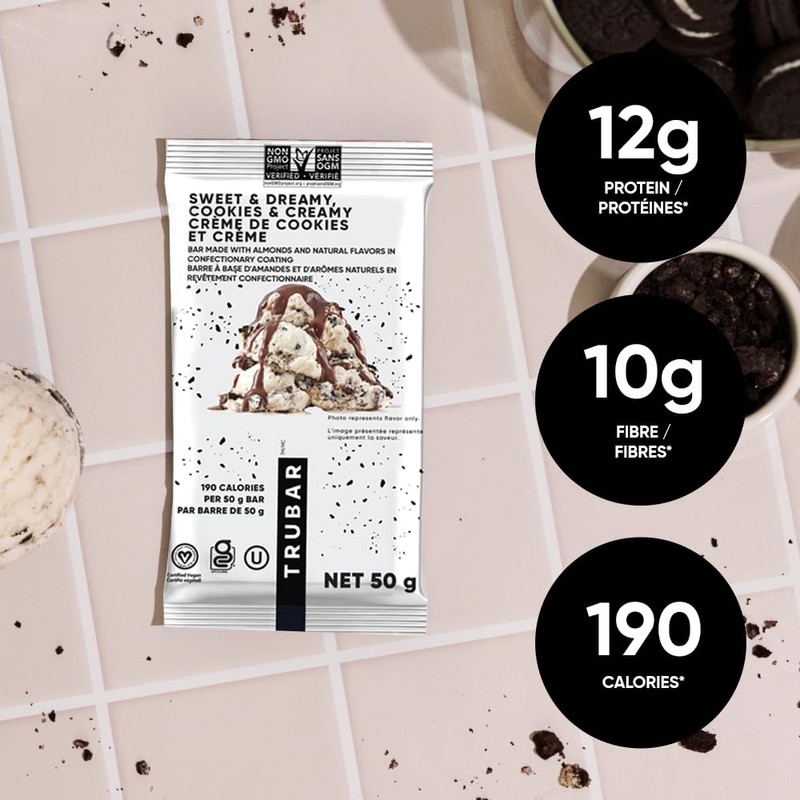 TRUBAR Vegan Protein Bar Cocoa For Coconuts and Cookies and