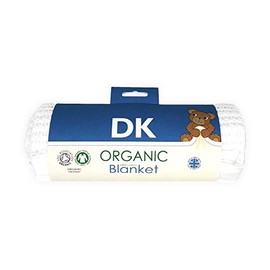 DK Glovesheets Organic Cotton Pram/Crib Size Cellular Blanket, Satin White