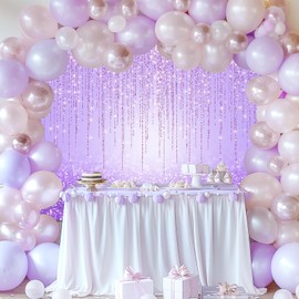 Avezano Avezano Purple Glitter Backdrop for Girl Birthday Party Sweet 16 Photoshoot Purple Shiny Glittering Bokeh Parties Events Decorations Newborn Portrait Photo Booth Photography Background (7x5ft)