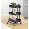 Whitmor 3-Tie Metal Cart, Black