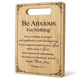 WNAGT Christian Cutting Board, Philippians 4:6-7 Bible Verse Chopping Board, Christian Gifts for Women, Faith Based Gifts, Christian Kitchen Decor, Decorative Bamboo Cutting Boards for Kitchen