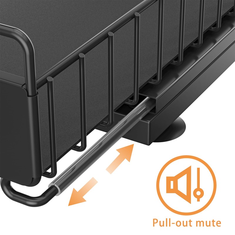 HOMEAILIE Under Sink Organizer, Single Tier Metal Pull Out Sliding