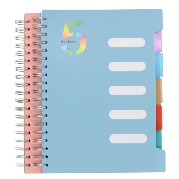 5 Subject Notebook, 2 Pcs Pink and Light Blue 10