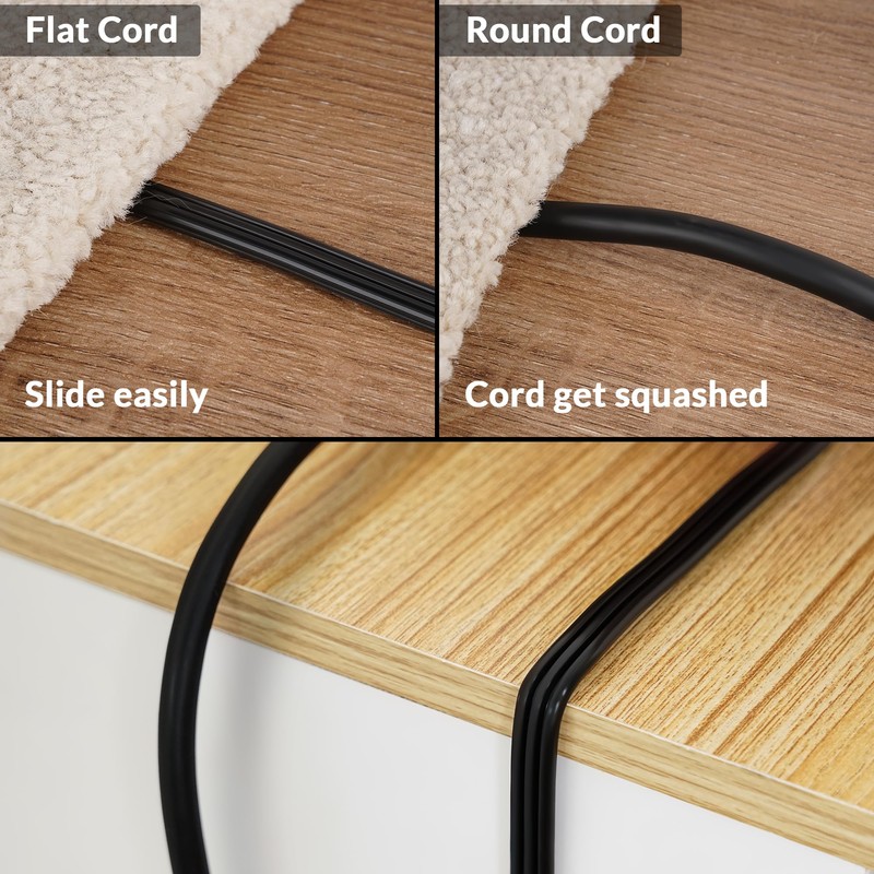 Elecan Flat Plug Extension Cord 12 Ft with Slim Space-Saving