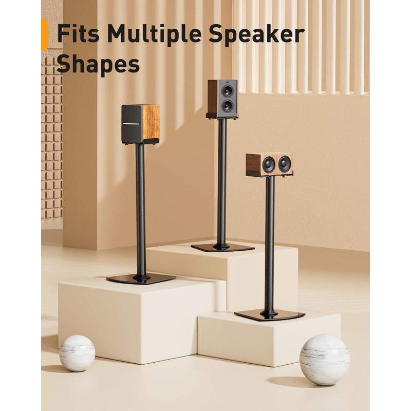 Perlegear Universal Speaker Stands Pair with Cable Management, 33.6 inch