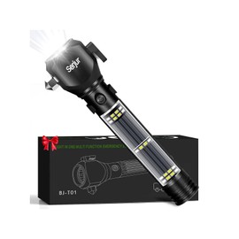 Multi-functional LED Disaster Prevention Light, Emergency Escape Hammer, Seat Belt Cutter, Magnet/USB Charging, 7 Modes Switchable, Waterproof, Anti-crime, Earthquake Prevention, In-Car, Portable Tool