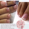 French Fake Toe Nails Set, Press on Nails for Toe,