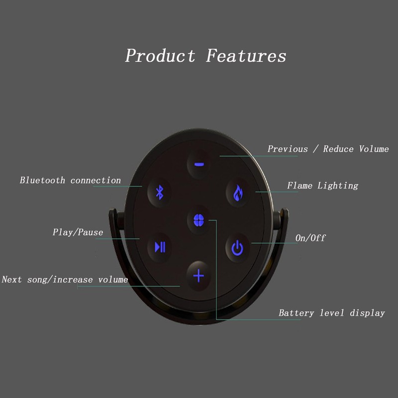 JinXiHua 2 Pack Portable Led Flame Speakers, Waterproof Speakers with