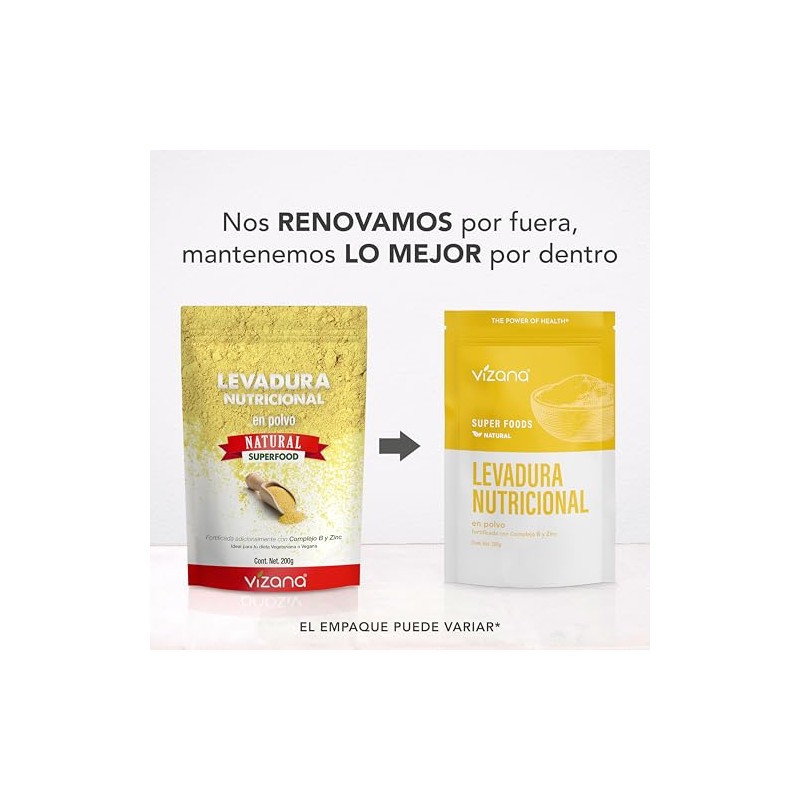 VIZANA NUTRITION | Levadura Nutricional Fortificada(Complejo B) en Polvo 200g