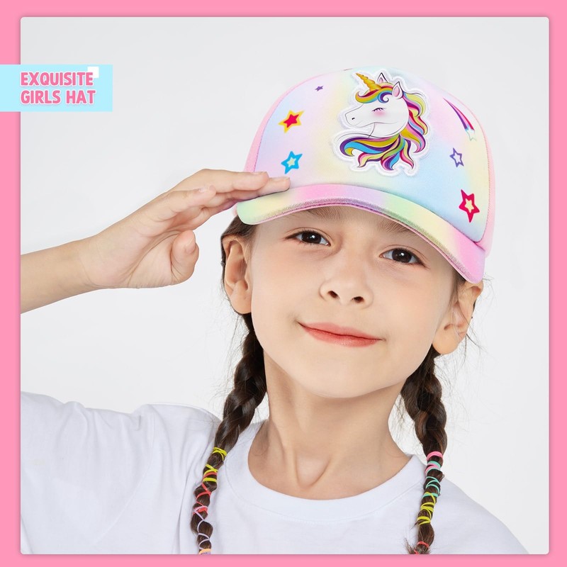 WAWSAM Girls Unicorn Baseball Cap Kids Trucker Hat