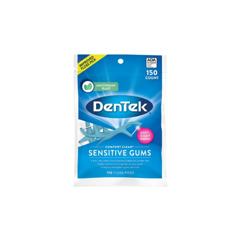 Dentek Floss Picks Comfort Clean Sensitive Gums Floss Picks, Soft