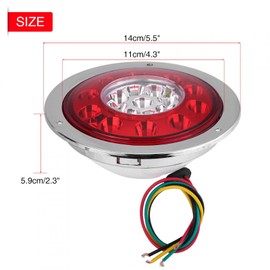Stop Lamp Truck Tail Lamp LED Tail Light Plastic + Chrome Ring Material Built-in 19 LED Lamp Beads for Increased Brightness Maximum Visibility Dustproof Shockproof Water Resistant Dustproof DC12-24V