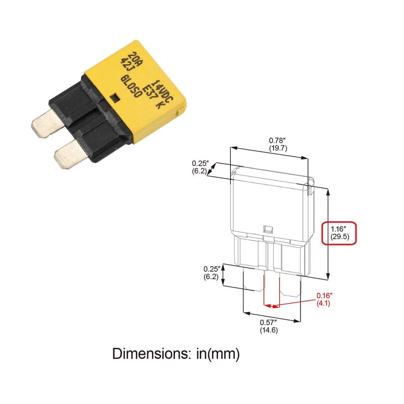 GLOSO E37 Auto (T1) Reset Low Profile ATC/ATO Circuit Breakers